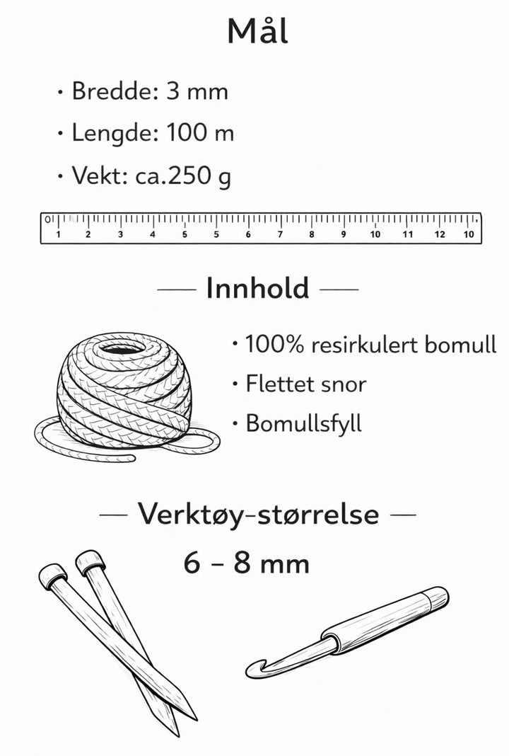Junior 3mm Braided Cord Sjokoladebrun