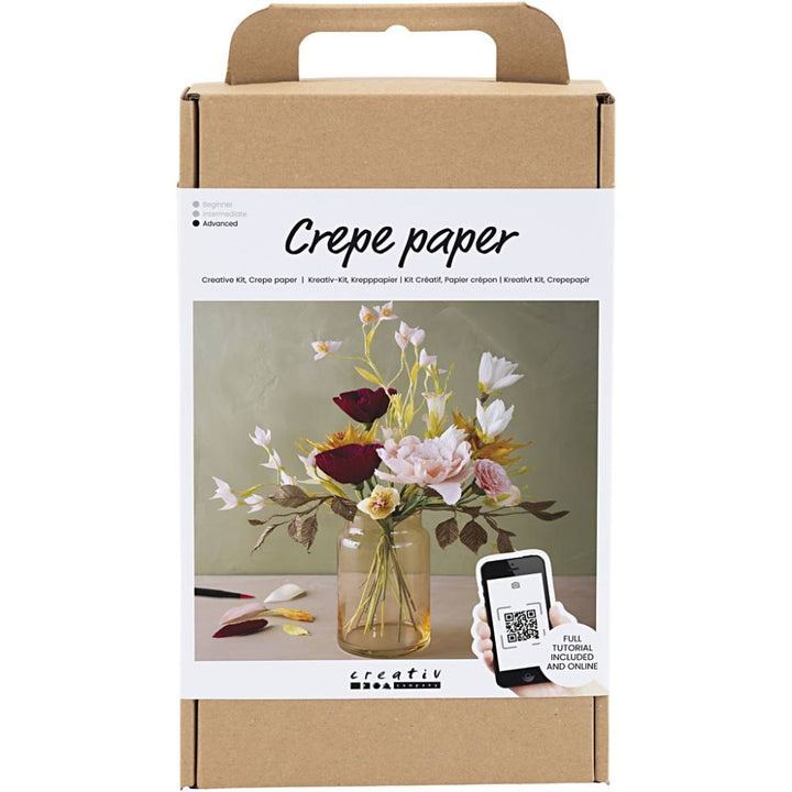 Mini DIY Kit Kreppapir, Bukett, Strekk-/Krep