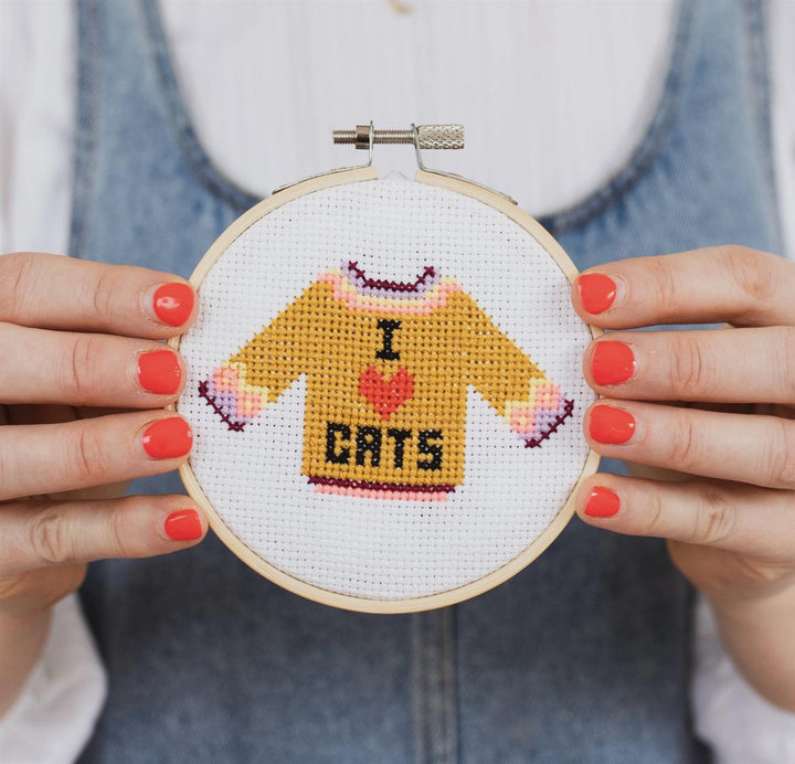 Cross Stitch Kit I Love Cats