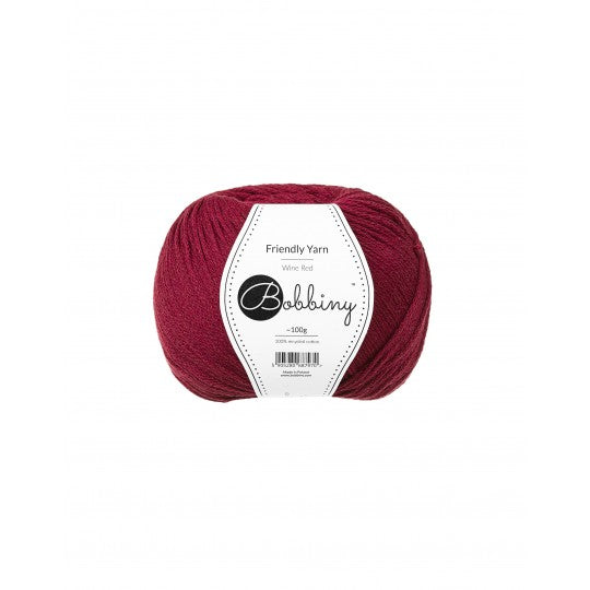 Friendly Yarn 100% Bomull Vinrød