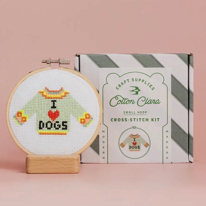 Cross Stitch Kit I Love Dogs