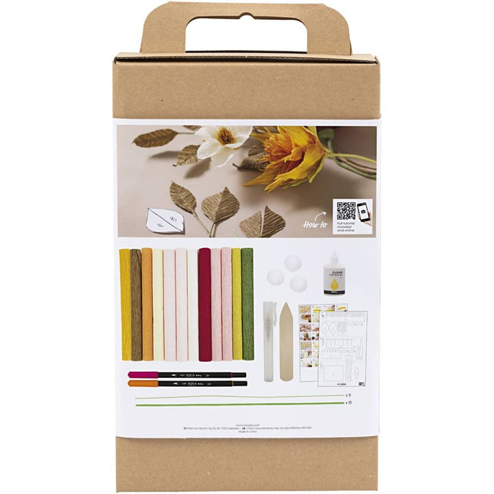 Mini DIY Kit Kreppapir, Bukett, Strekk-/Krep