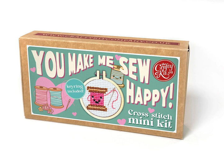 Mini Broderingskit You Make Me Sew Happy